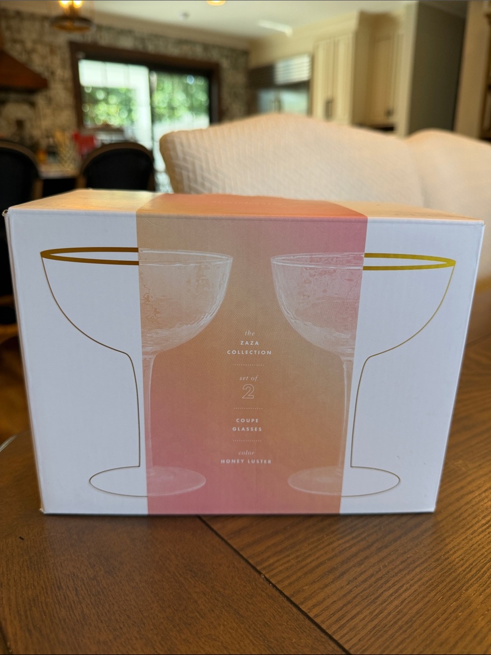 NEW! Anthropologie Zaza Luster Champagne Coupes in Honey (Set of 2) - Picture 3 of 4